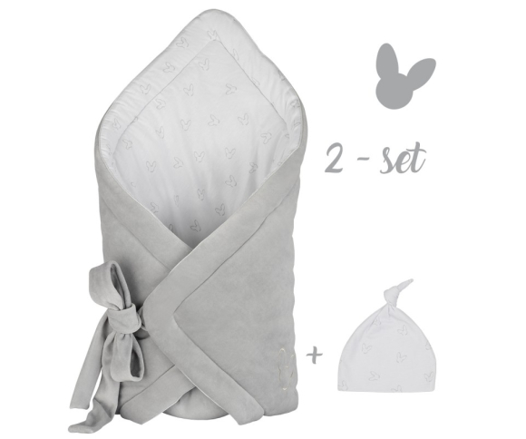 Конверт та шапочка Effiki оксамитовий сірий 70х70 Конверт та шапочка Effiki оксамитовий сірий 70х70