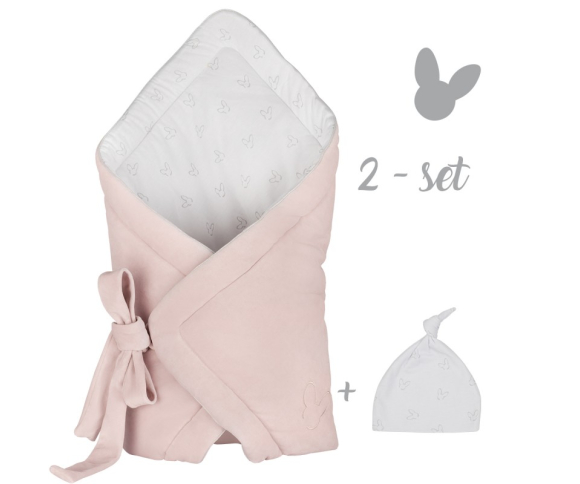 Конверт та шапочка Effiki оксамитовий рожевий 70х70