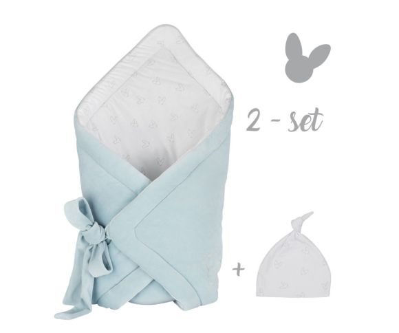 Конверт и шапочка Effiki бархатный голубой 70х70 Конверт и шапочка Effiki бархатный голубой 70х70