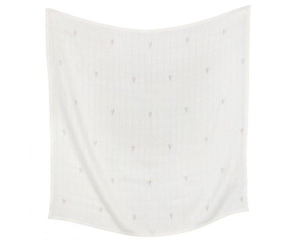 Пеленка Effik бамбуковая белая розовое сердце 120x120 Пеленка Effik бамбуковая белая розовое сердце 120x120