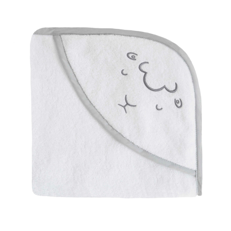 Рушник дитячий з капюшоном Effiki вівця біло сірий 95х95